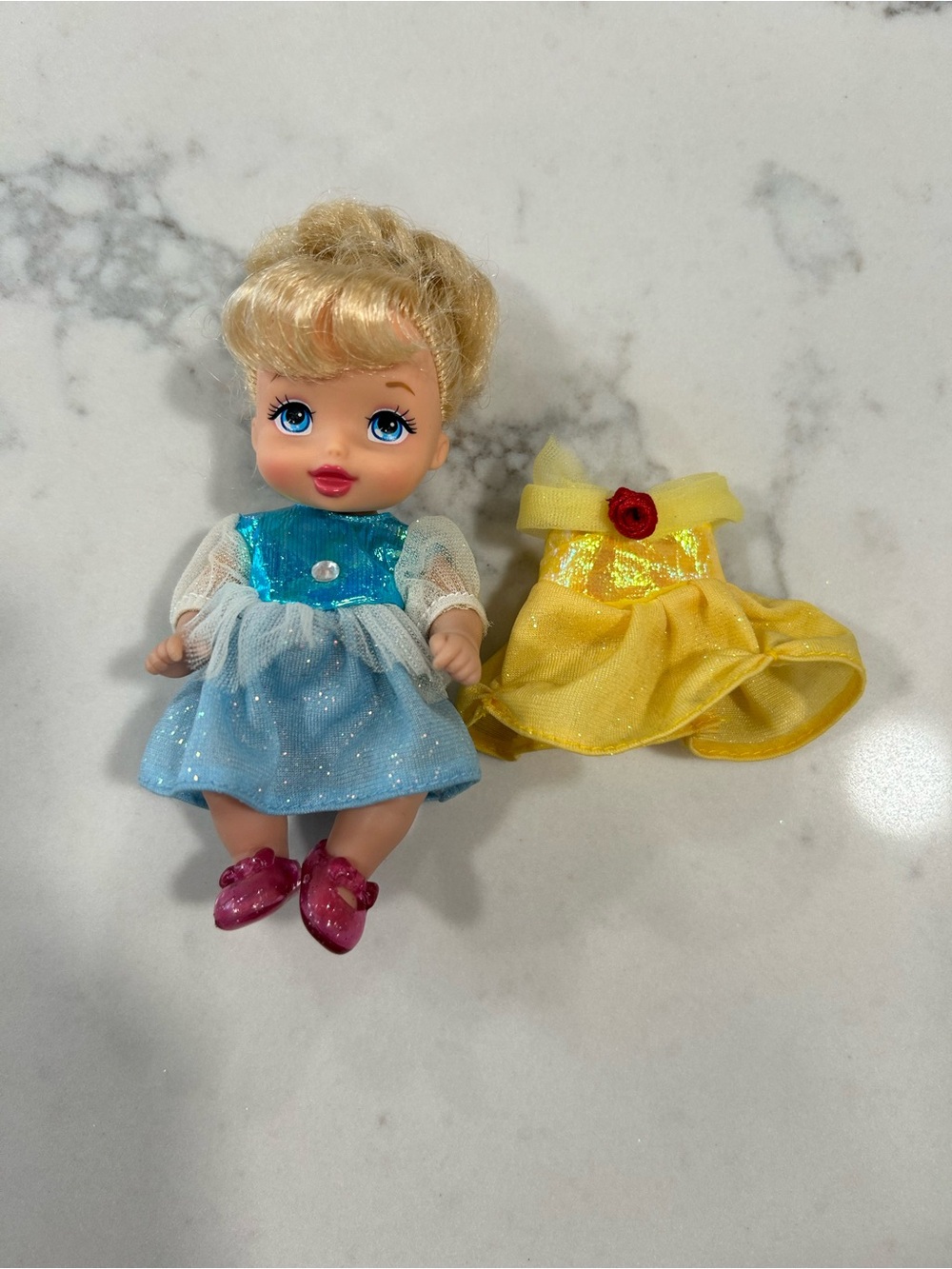 2005 Mattel Disney Princess Royal Nursery Cinderella Baby Doll and Belle’s Dress